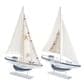 Maple and Jade Sail Boat Decorative Sculpture in Distressed White, Blue, Yellow and Red (Set of 2), , large