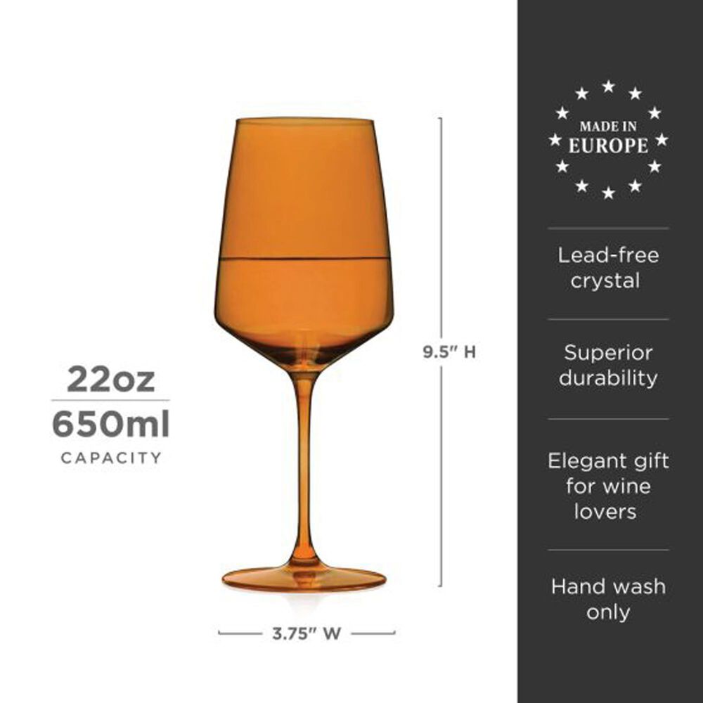 True Brands Reserve Nouveau Crystal Wine Glasses in Sunset &#40;Set of 4&#41;, , large