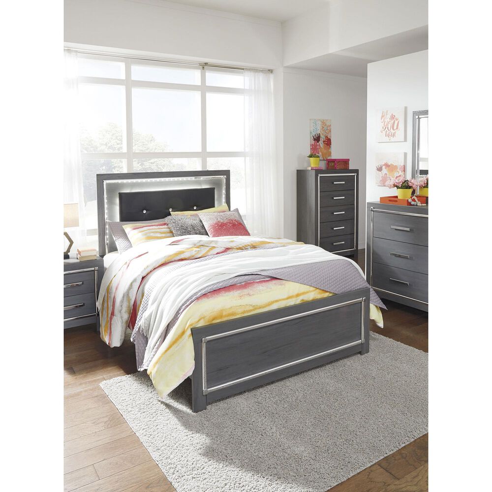 Ashley Lodanna 4 Piece Queen Bedroom Set in Gray, , large