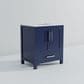 Lexora Home Jacques 30" Single Bathroom Vanity in Navy Blue with 2 cm White Carrara Marble Top and Rectangular Sink, , large