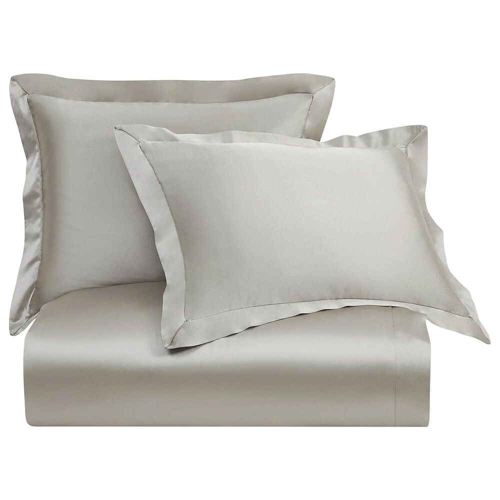 HiEnd Accents High Shine Satin 3-Piece Super Queen Duvet Set in Champagne, , large