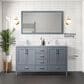 Lexora Home Jacques 60" Double Bathroom Vanity in Dark Grey with 2 cm White Quartz Top and Rectangular Sinks, , large