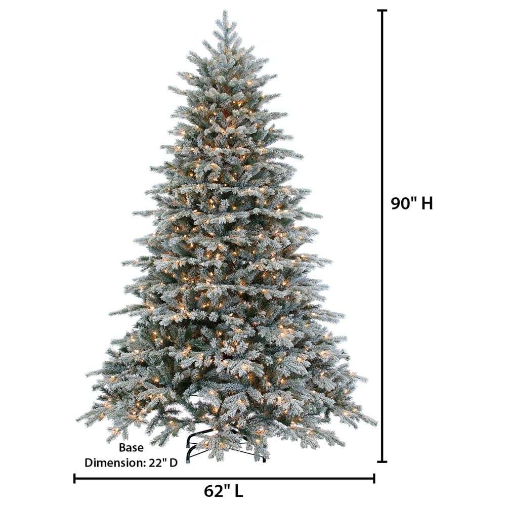 The Gerson Company 7.5&#39; Narrow Spruce Pre-Lit Artificial Christmas Tree in Green, , large