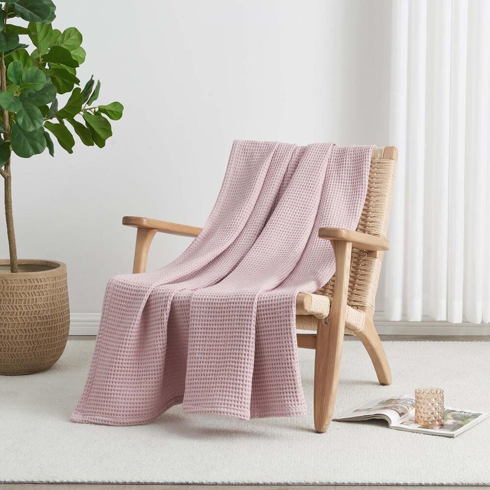 Trade Linker Full/Queen Waffle Weave Knit Throw Blanket in Lilac, , large