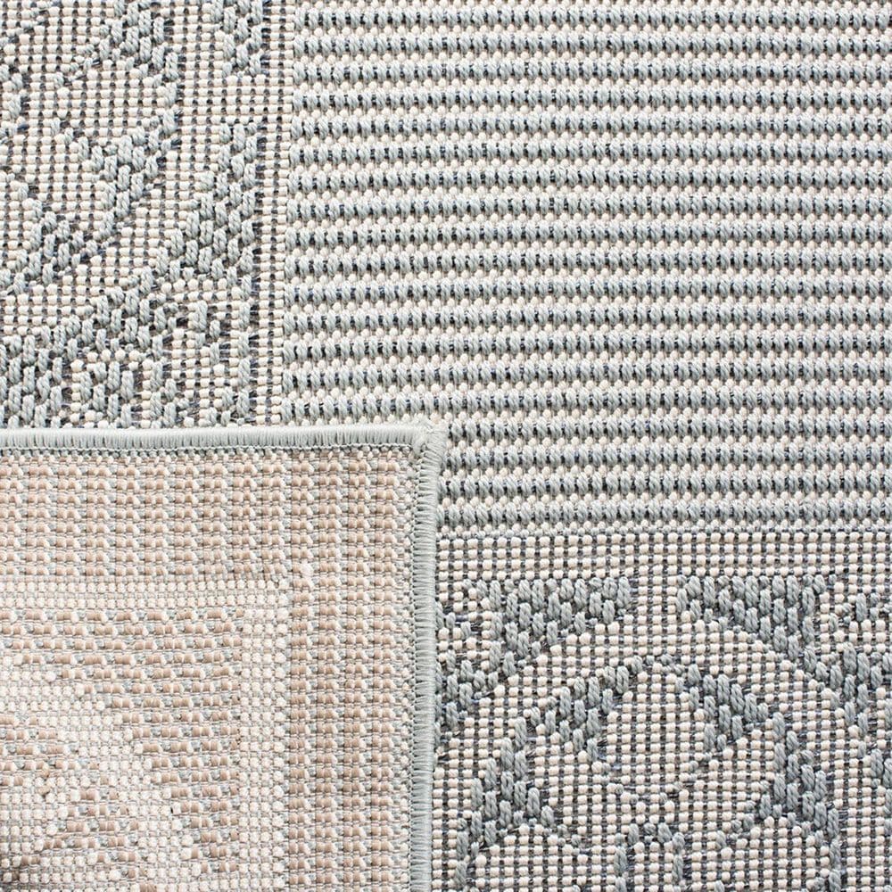 Safavieh Bermuda 6&#39;7&quot; Square Light Blue and Ivory Indoor/Outdoor Area Performance Rug, , large