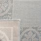 Safavieh Bermuda 6"7" Square Light Blue and Ivory Indoor/Outdoor Area Performance Rug, , large