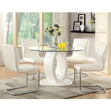 Furniture of America Jordan 5-Piece Dining Set in White, , large
