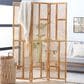 Maple and Jade 3-Panel Geometric Partition Room Divider Screen in Oiled Brown, , large