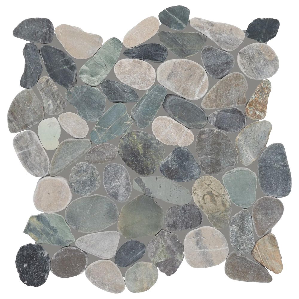 Dal-Tile Pebble Oasis Coastal 12" x 12" Flat Natural Stone Mosaic Sheet, , large