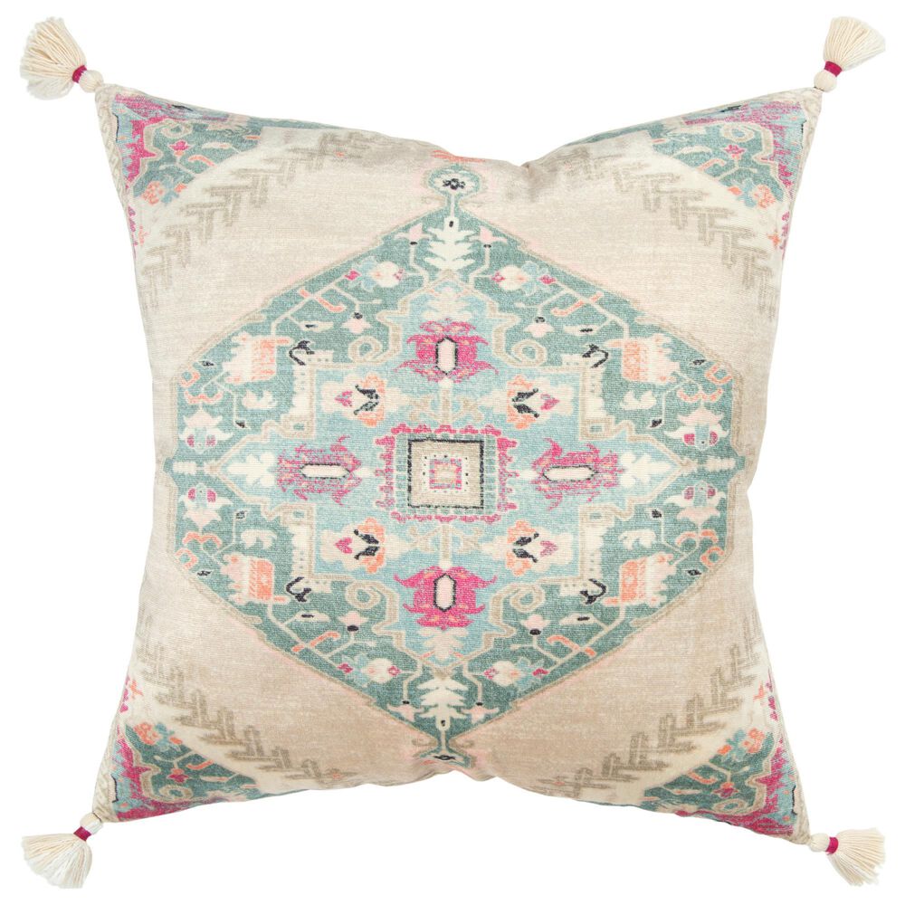 Rizzy Home Medallion 20" Down Filled Pillow in Natural and Multicolor, , large