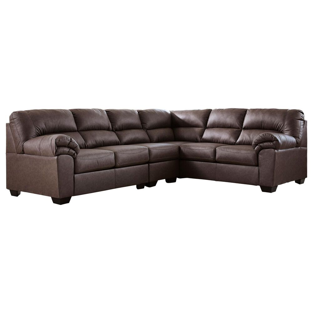 Ashley WillowBend 3-Piece Sectional with RAF Sofa in Umber, , large