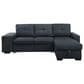 HOMLUX 97"W Sleeper Sectional Sofa with Reversible Storage Chaise and Ottomans, in Dark Gray, , large