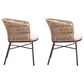Zuo Modern Freycinet Outdoor Dining Chair with Natural Back in Beige (Set of 2), , large