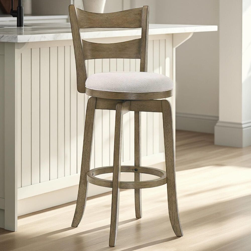 Armen Living Blair 26" Swivel Counter Height Stool in Putty Brown, , large