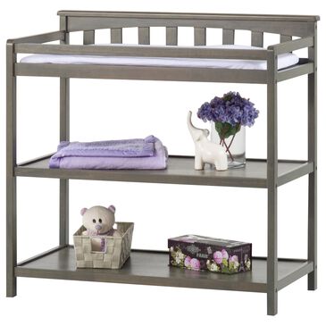 Foundations Worldwide Hampton Flat Top Baby Changing Table in Dapper Gray, , large