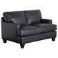 Hickorycraft Leather Loveseat in Dark Gray, , large