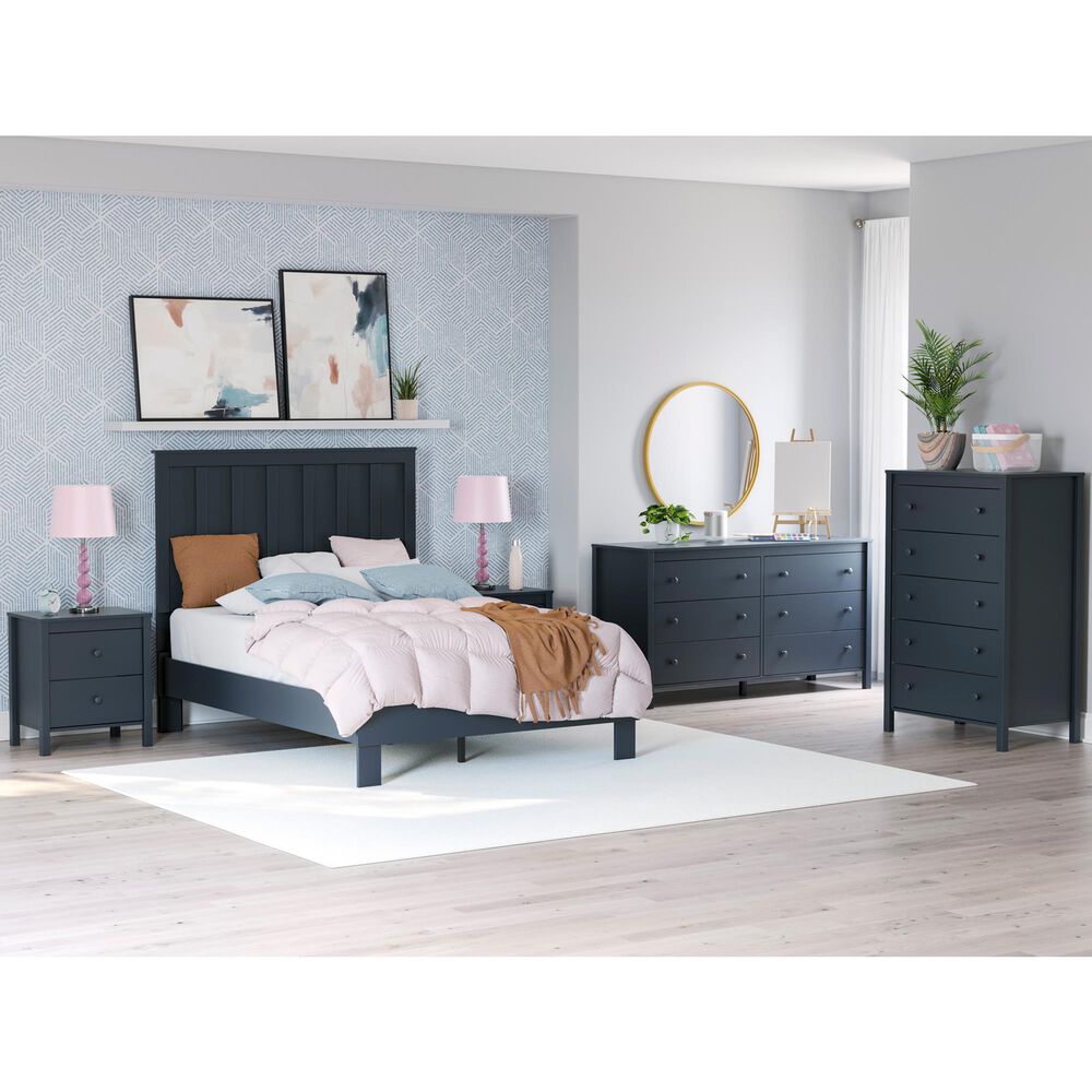 Ashley Simmenfort 5-Drawer Chest in Matte Navy Blue, , large