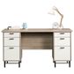 Hearth and Haven 6-Drawer Executive Desk in Brown and White, , large