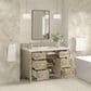 James Martin Vanities Lorelai 48" Single Vanity in Whitewashed Oak with 3 cm Arctic Fall Solid Surface Top, , large