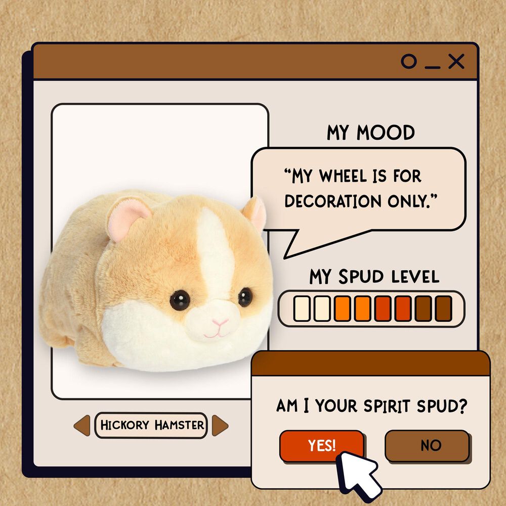 Aurora 10" Spudsters Hickory Hamster Stuffed Animal, , large