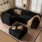 Noviland HOMLUX 5-Piece Mod Sectional with Chaise in Black, , large