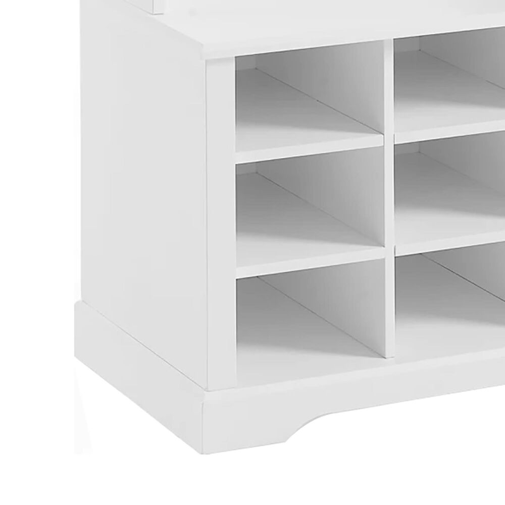 Crosley Furniture Anderson Shoe Storage Hall Tree in White NFM