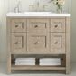James Martin Vanities Breckenridge 36" Single Vanity in Whitewashed Oak with 3 cm White Zeus Quartz Top, , large