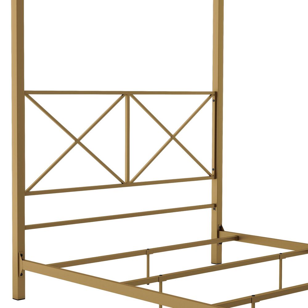Furniture of America Rosadale Full X-Cross Canopy Bed in Gold, , large
