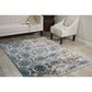 Nourison Karma KRM05 9"3" x 12"9" Blue and Ivory Area Rug, , large