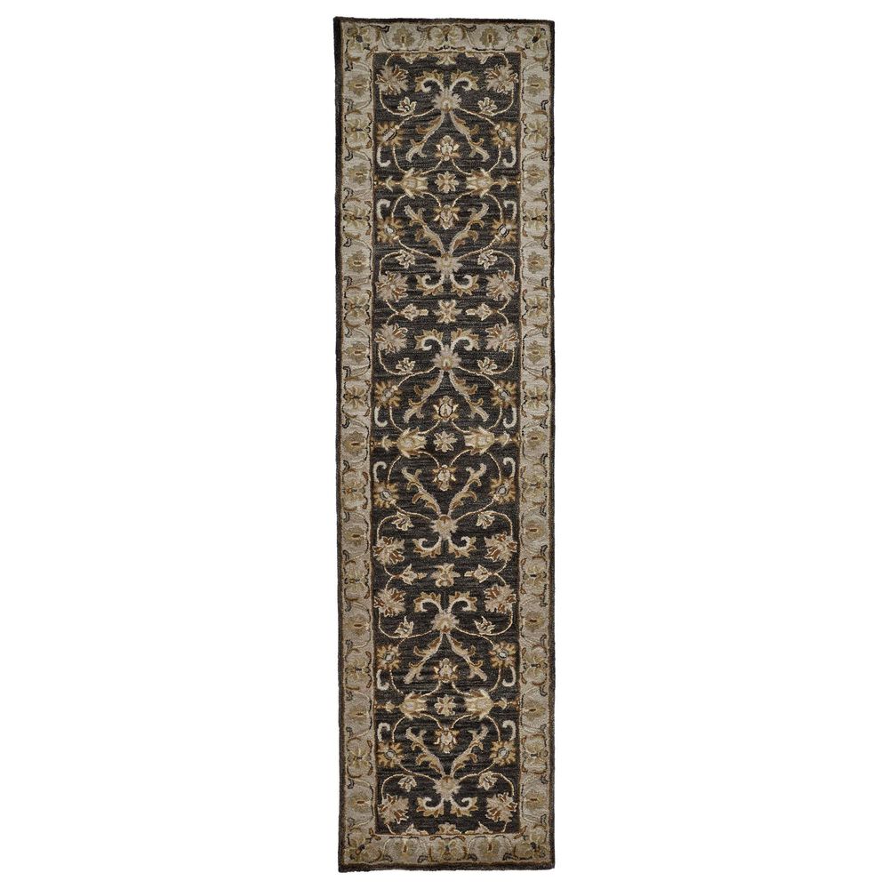 Feizy Rugs Eaton 8397F 2'6'' x 10' Charcoal Runner, , large