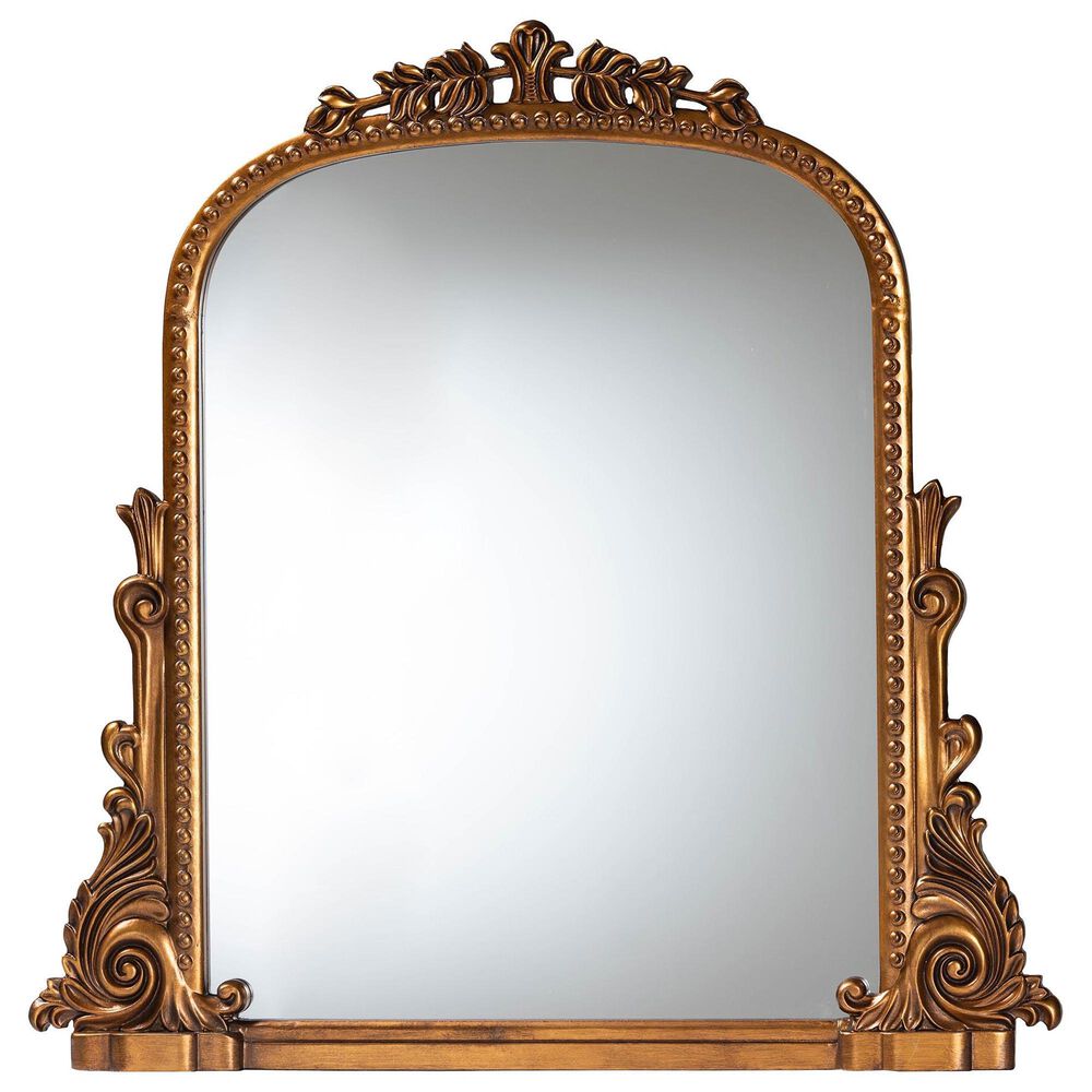 Baxton Studio Whitby Baroque Accent Mirror in Antique Gold Leaf, , large