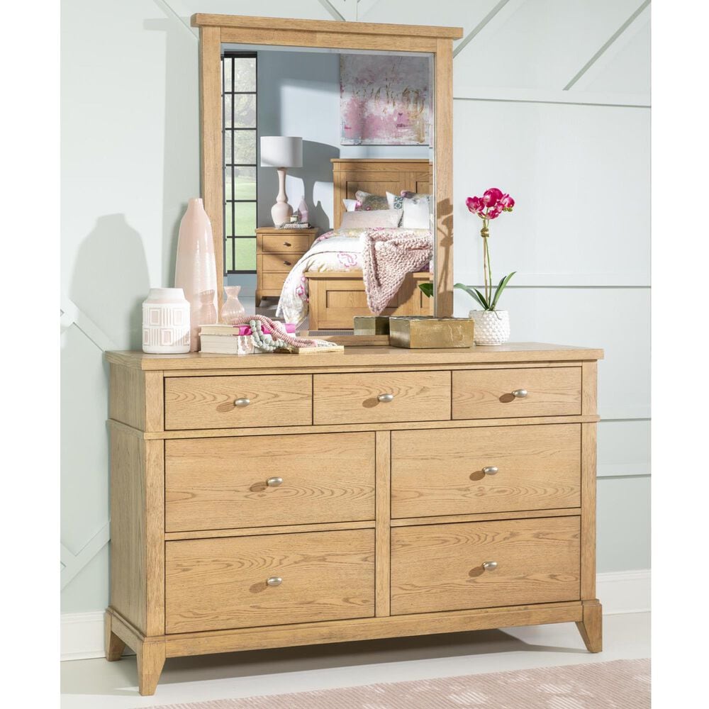 St Claire Home Today's Traditions 7 Drawer Dresser and Mirror in Natural Hickory, , large