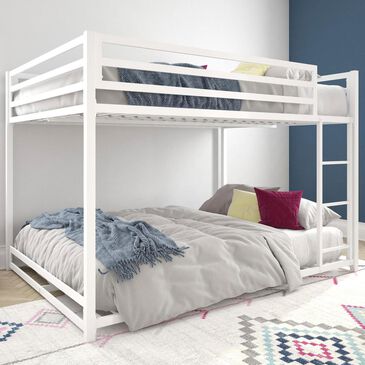 DHP Mabel Full over Full Metal Bunk Bed in White, , large