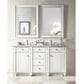 James Martin Vanities Bristol 60" Double Bathroom Vanity in Bright White with 3 cm Carrara White Marble Top and Rectangular Sinks, , large