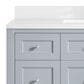 James Martin Vanities Breckenridge 48" Single Bathroom Vanity in Serenity Blue with Single Hole 3 cm White Zeus Quartz Top and Rectangular Sink, , large