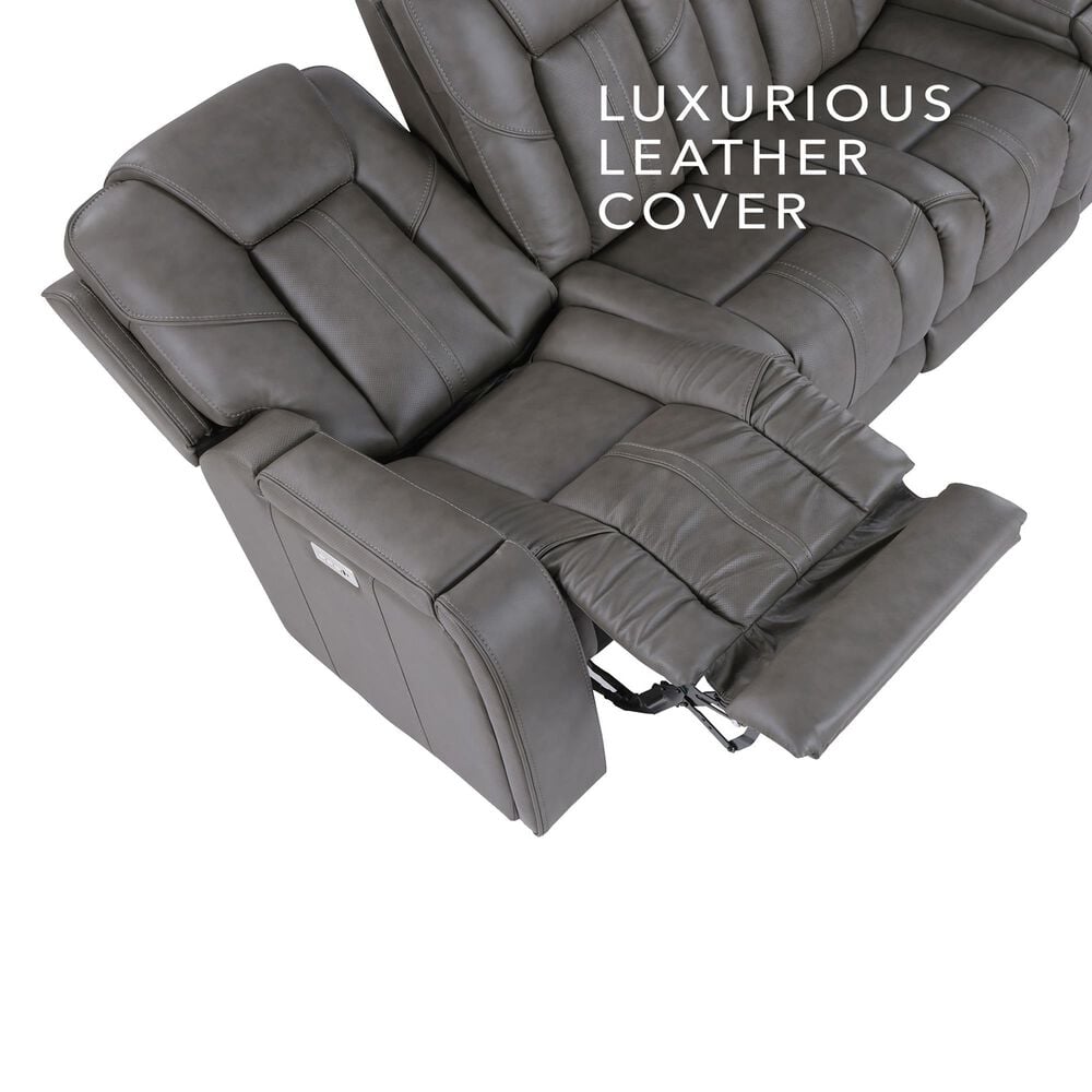 Steve Silver Daniel Triple Power Reclining Sofa in Mossy Gray, , large