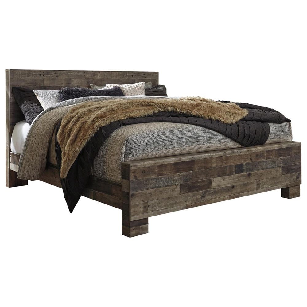 Ashley Derekson King Panel Bed in Two Tone Walnut and Gray, , large