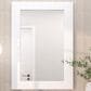 Maple and Jade 36" Wood Rectangular Minimalistic Wall Mirror in Matte White, , large