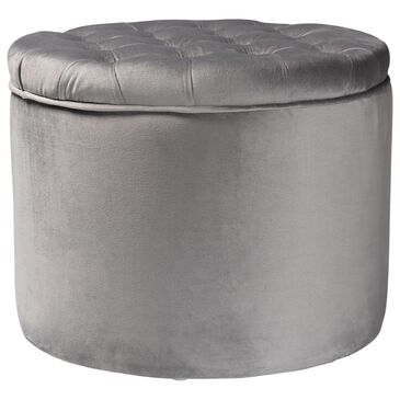 Baxton Studio Livana Storage Ottoman in Grey, , large