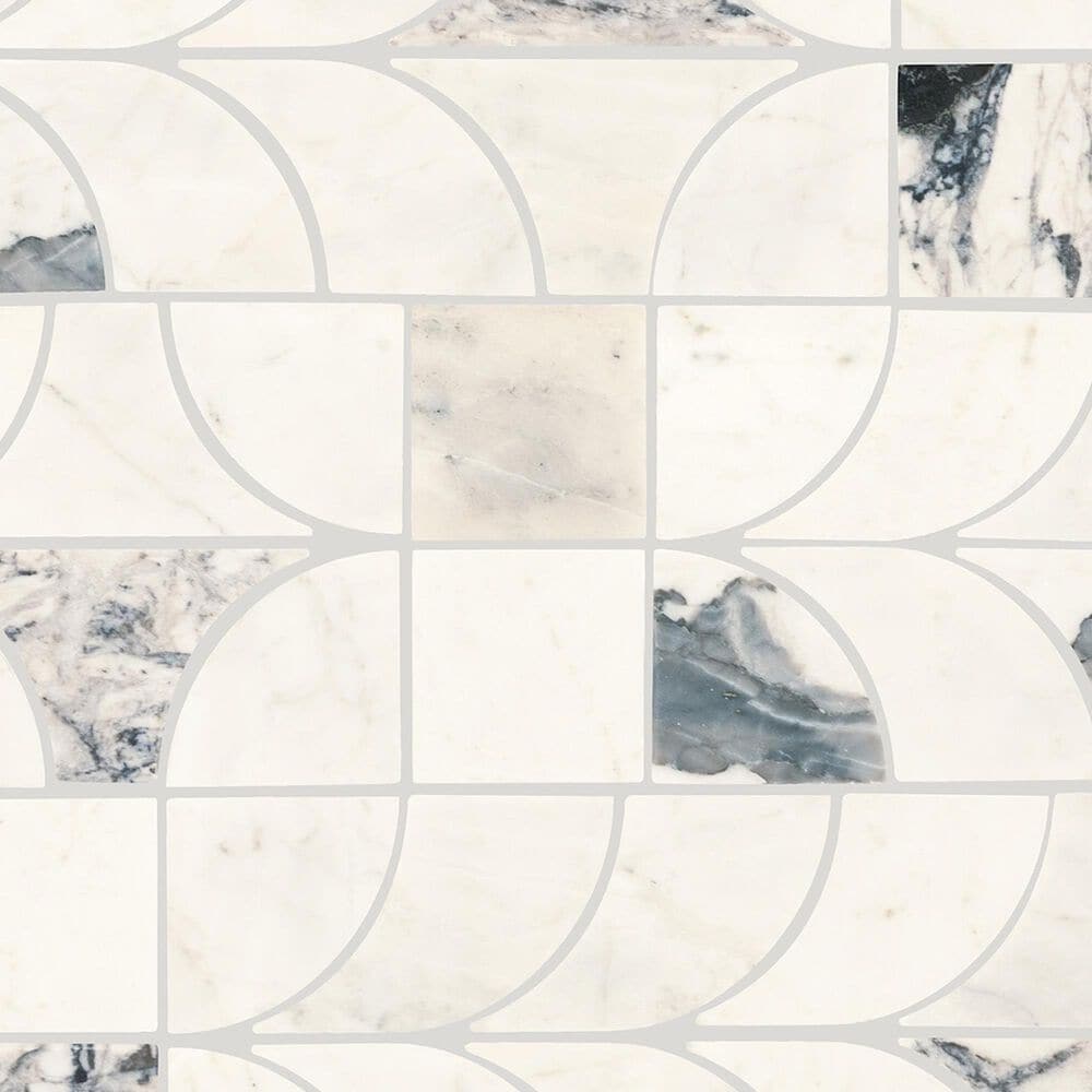 Dal-Tile Gamma Illusive 14&#39;&#39; X 16&#39;&#39; PATCHWORK Natural Stone Mosaic Sheet, , large