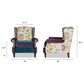 Jennifer Taylor Home Anya Arm Chair in Navy Blue, Purple, Red, Taupe and Green, , large