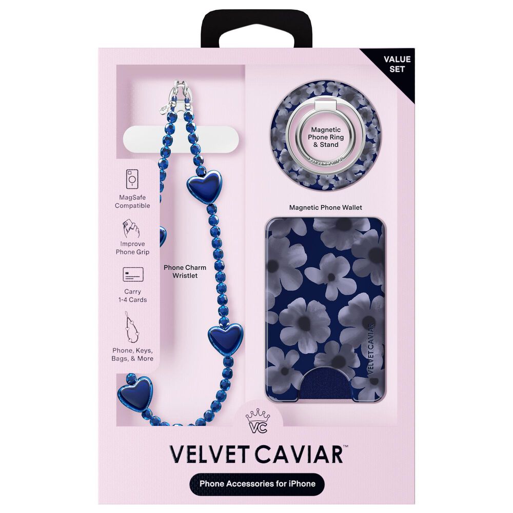 Velvet Caviar Gift Set with MagSafe Wallet, Grip Ring, Phone Charm in Midnight Blossom, , large