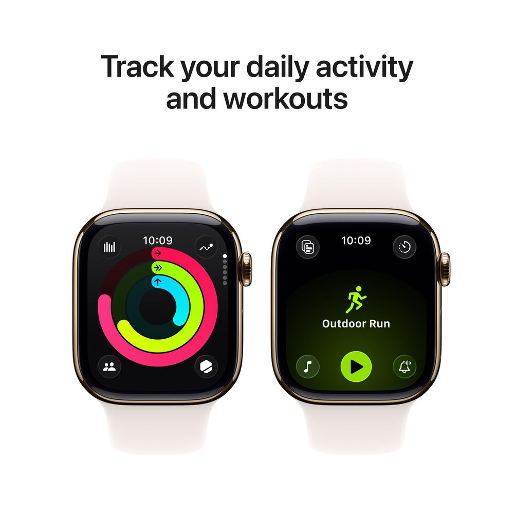 Apple Watch Series 11 &#40;GPS+Cellular&#41; 42mm Titanium Case with Light Blush Sport Band - M/L - Gold - &#40;2025&#41;, , large