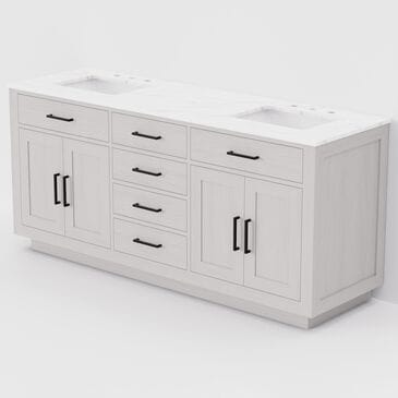 Lexora Home Abbey 72" Double Bathroom Vanity in White Oak with 2 cm White Carrara Marble Top and Rectangular Sinks, , large