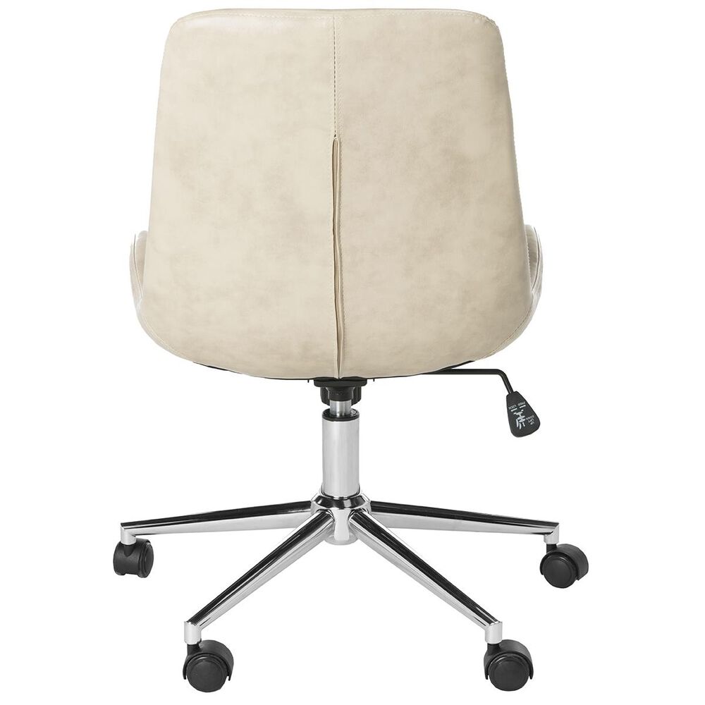 Safavieh Fletcher Swivel Office Chair in Beige/Chrome, , large