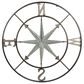 Creative Coop 30" Round Metal Compass Wall Decor in Distressed Silver, , large