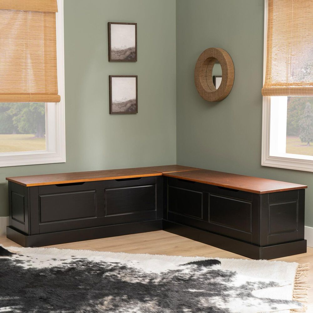 Linon Home Decor Tobin Backless Nook in Black, , large