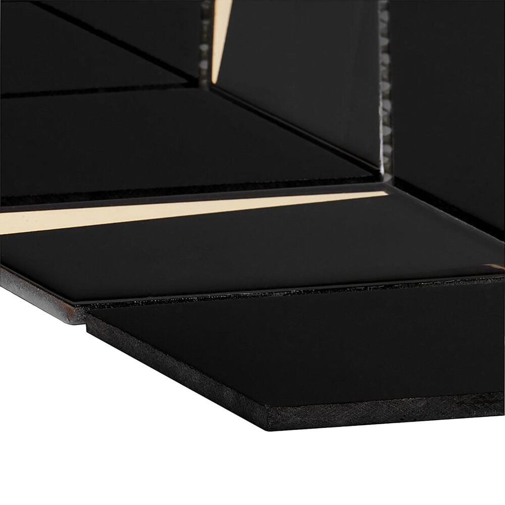Soho Studio Giazza Portoro Black 4&quot; x 8&quot; on 10&quot; x 13&quot; Marble and Glass Mosaic Sheet, , large
