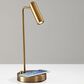 Adesso Kaye Desk Lamp with LED Charge and USB in Antique Brass, , large
