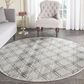 Safavieh Adirondack ADR105P-6R 6" x 6"  Silver/Charcoal Round Rug, , large